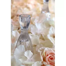 Location  bougeoir en verre transparent élégance bougie flambeau en Limousin