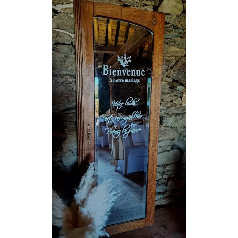Location miroir psyché doré pour plan de table ou panneau de bienvenue