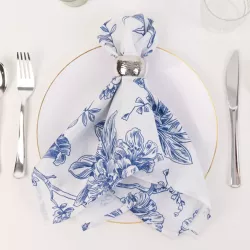 Location de serviette de table  florale noir