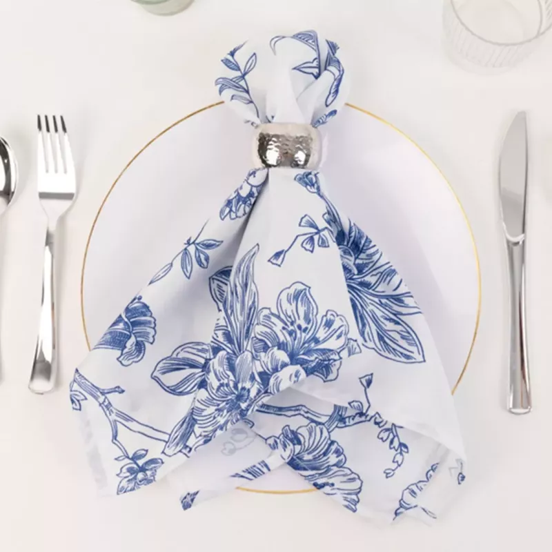 Location de serviette de table  florale noir