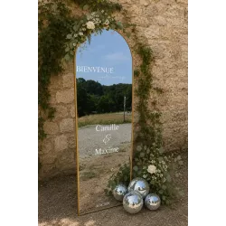 Location miroir psyché doré pour plan de table ou panneau de bienvenue