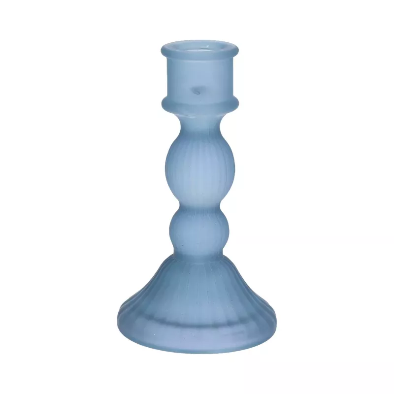 Bougeoir bleu givré