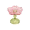 Bougeoir fleurs en verre