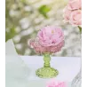Bougeoir fleurs en verre