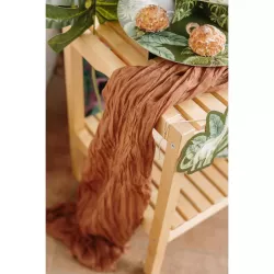 Chemin de table cheesecloth camel