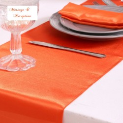 Chemin de table satin orange