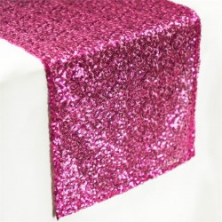 Chemin de table sequin fuchsia