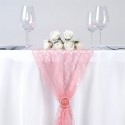 Chemin de table en dentelle rose