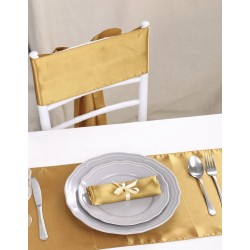 Chemin de table satin or