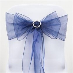 Noeud de chaise organza bleu marine