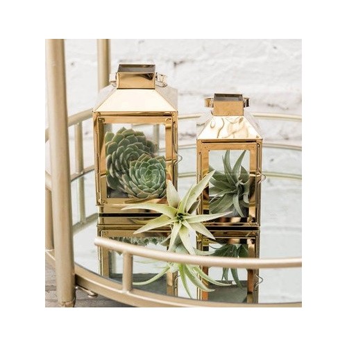 Lanterne en métal doré