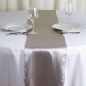 Chemin de table mariage satin argent