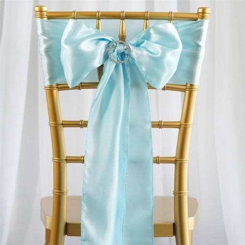 Noeud de chaise mariage satin bleu