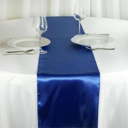 Chemin de table satin bleu roi