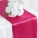 Chemin de table satin rose fuchsia