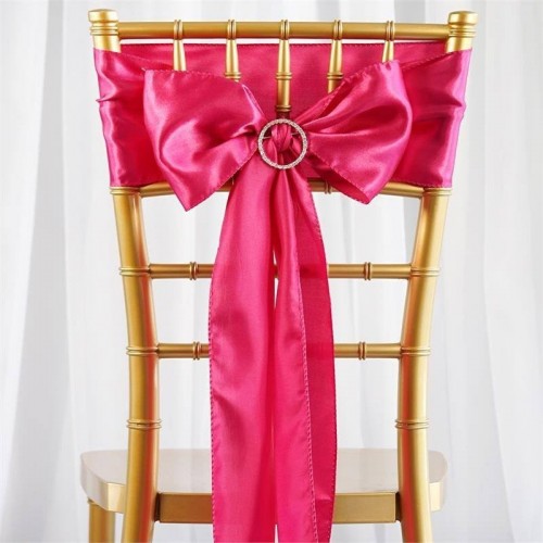 Noeud de chaise mariage satin fuchsia